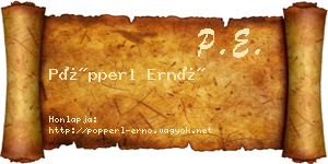 Pöpperl Ernő névjegykártya